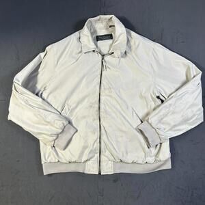 Vintage Van Heusen Men's Beige Bomber Jacket Size L